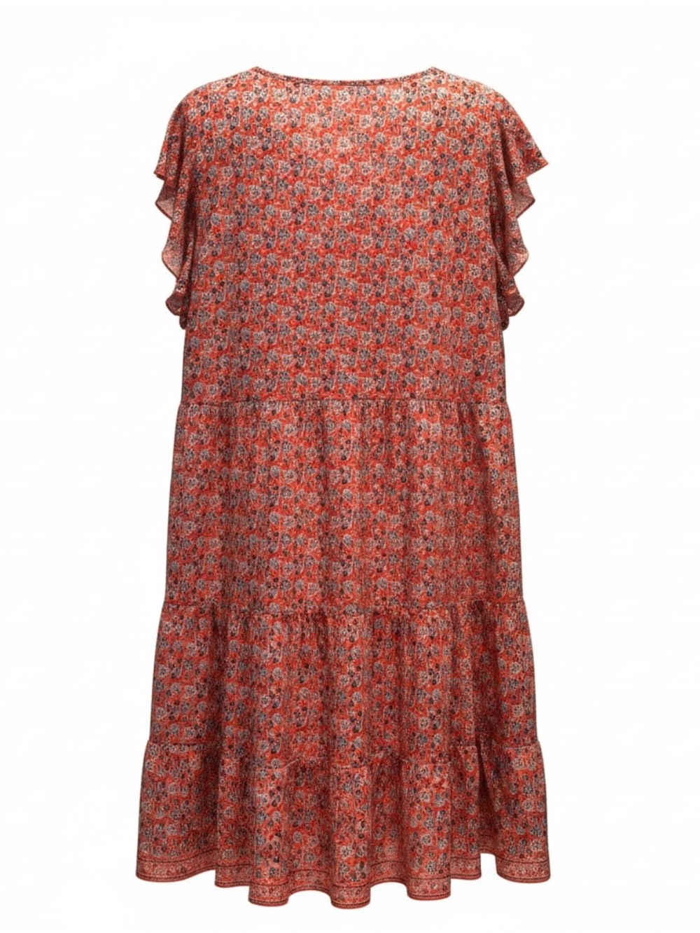Max Studio Women's Plus Size 2X Flutter Sleeve Printed Flowy Summer Dress - Picture 2 of 7